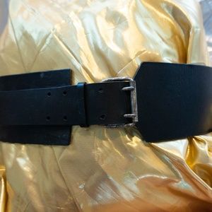 NICOLE FARHI Black Waist Belt